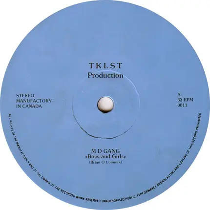 M D Gang , Brian O'Connors - Boys And Girls