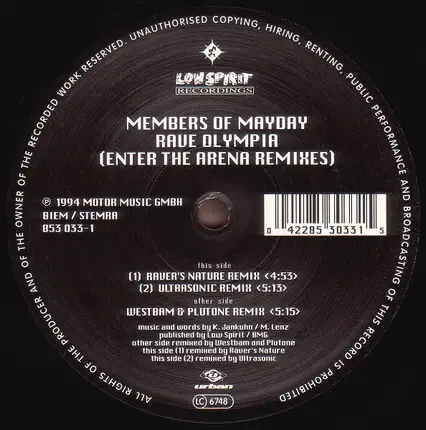 Members Of Mayday - Rave Olympia (Enter The Arena Remixes)