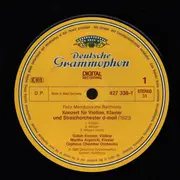LP - Mendelssohn-Bartholdy - Concerto For Violin And Piano - Violin Concerto In D Minor