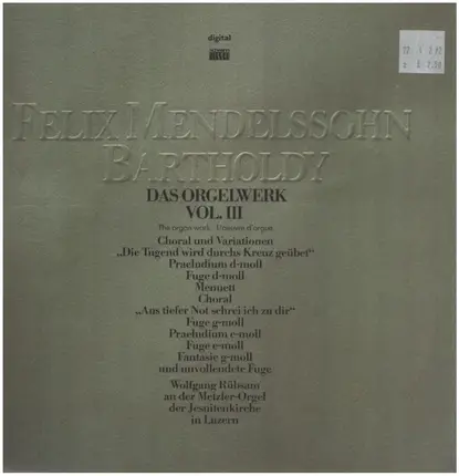 Mendelssohn - Organ Works III