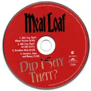 CD Single - Meat Loaf - Did I Say That?