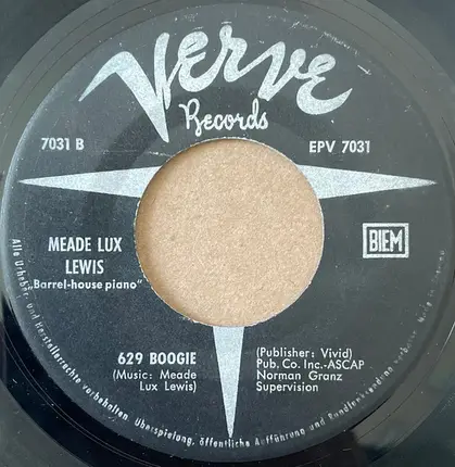 Meade "Lux" Lewis - Joe Prein‘s Boogie / 629 Boogie