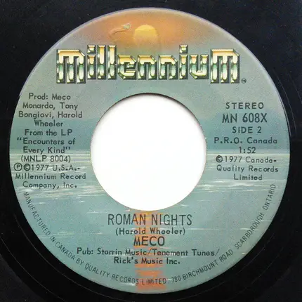 Meco Monardo - Theme From Close Encounters / Roman Nights