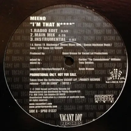 Meeno / Dave Floss & Emoni Montanè - I'm That N**** / Vacant Lot Goes No Limit
