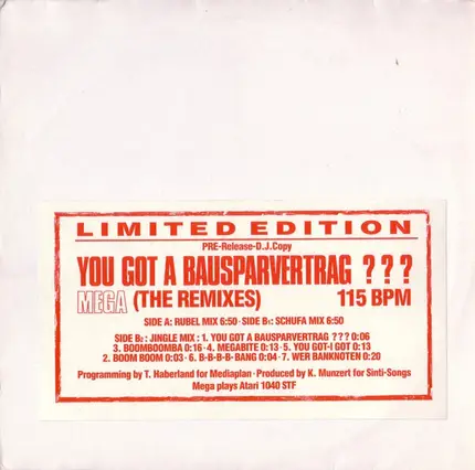 Mega - You Got A Bausparvertrag??? (The Remixes)
