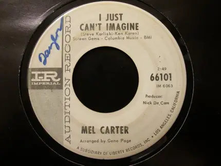 Mel Carter - High Noon / I Just Can't Imagine