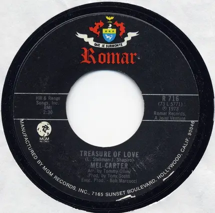 Mel Carter - I Only Have Eyes For You / Treasure Of Love