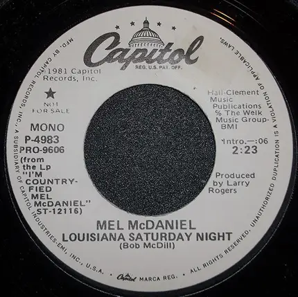 Mel McDaniel - Louisiana Saturday Night