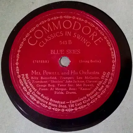 Mel Powell And His Orchestra - When Did You Leave Heaven / Blue Skies