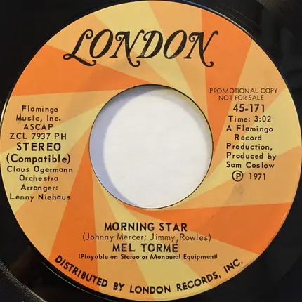 Mel Tormé - Whose Garden Was This? / Morning Star