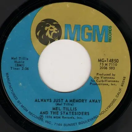 Mel Tillis And The Statesiders - Come On Home / Always Just A Memory Away
