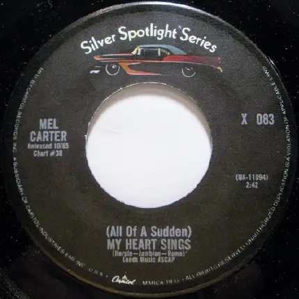 Mel Carter - Hold Me, Thrill Me, Kiss Me / (All Of A Sudden) My Heart Sings