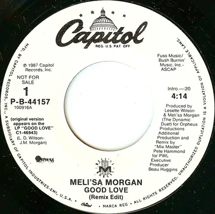 Meli'sa Morgan - Good Love