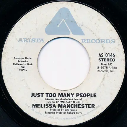Melissa Manchester - Just Too Many People