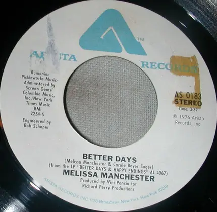 Melissa Manchester - Better Days & Happy Endings