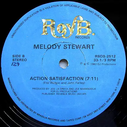 Melody Stewart - Get Down, Get Down / Action Satisfaction