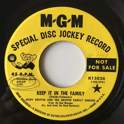 Merv Griffin And The Griffin Family Singers - Keep It In The Family