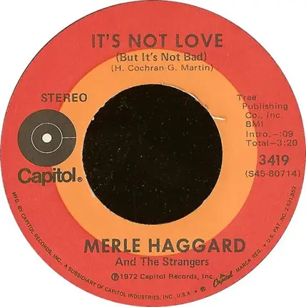 Merle Haggard and The Strangers - It's Not Love (But It's Not Bad)