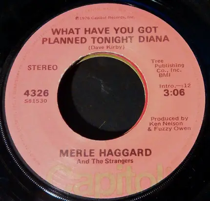 Merle Haggard And The Strangers - What Have You Got Planned Tonight Diana