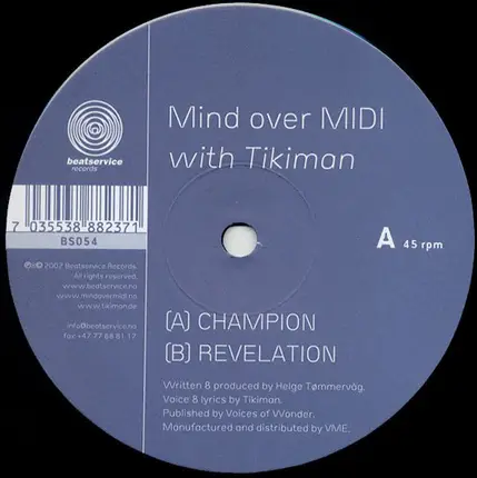 Mind Over MIDI With Tikiman - Champion / Revelation