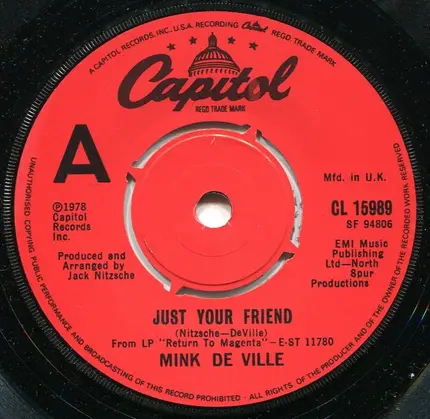 Mink DeVille - Just Your Friends