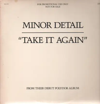 Minor Detail - Take it again