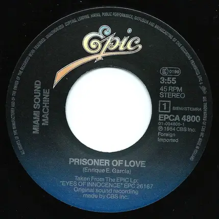 Miami Sound Machine - Prisoner Of Love
