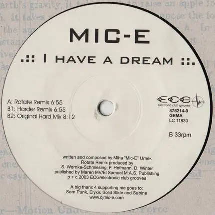Mic-E - I Have A Dream
