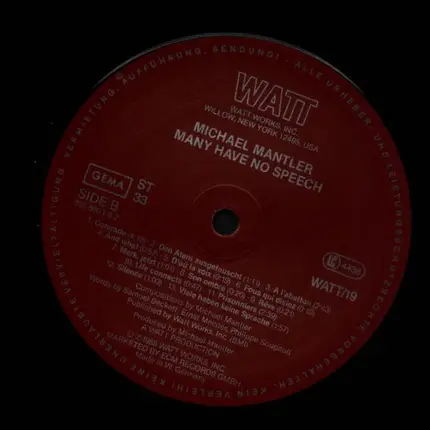 Michael Mantler - Many Have No Speech
