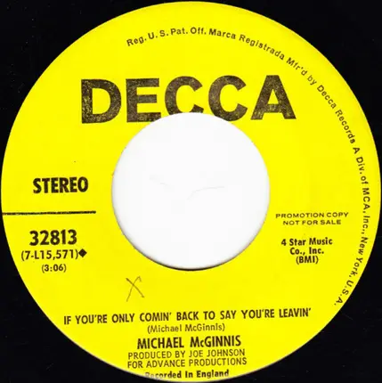 Michael McGinnis - Dancing Shoes / If You're Only Comin' Back To Say You're Leavin'