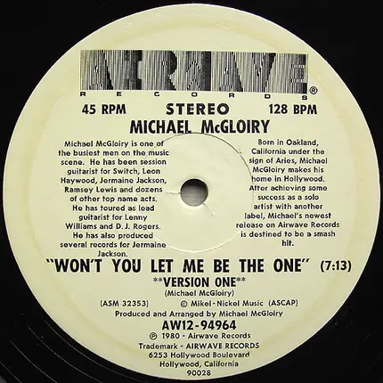 Michael McGloiry - Won't You Let Me Be The One