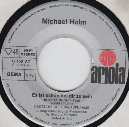 Michael Holm - Es Ist Schön Bei Dir Zu Sein