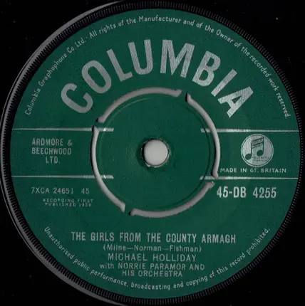 Michael Holliday With Norrie Paramor and his Orchestra - Palace Of Love / The Girls From The County Armagh