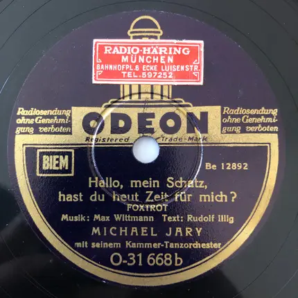 Michael Jary Mit Seinem Kammer-Tanzorchester - Peter, Peter, Wo Warst Du Heute Nacht? / Hallo, Mein Schatz, Hast Du Heut Zeit Für Mich?
