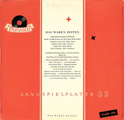 Michael Lanner Mit Seinen Wiener Walzer-Solisten , Orchester Alfred Hause - Das Waren Zeiten
