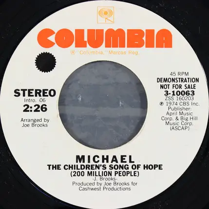 Michael - The Children's Song Of Hope (200 Million People)