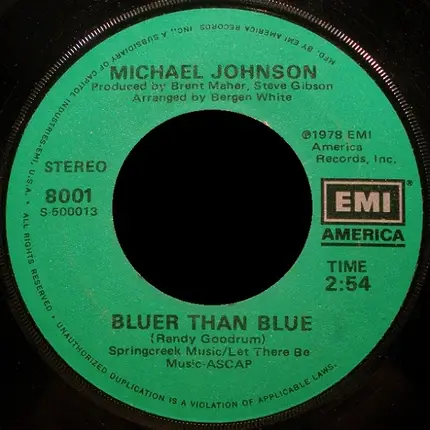 Michael Johnson - Bluer Than Blue / Two In Love