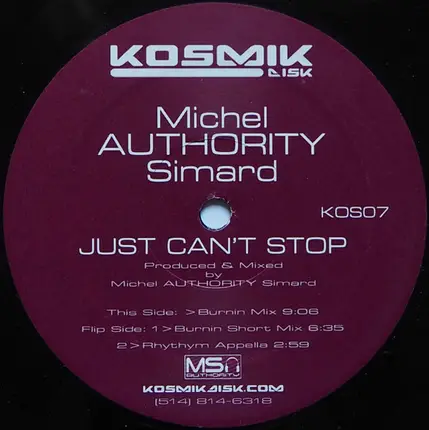 Michel Simard - Just Can't Stop