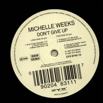 Michelle Weeks - Don't Give Up