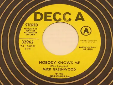 Mick Greenwood - Nobody Knows Me / After The First World War