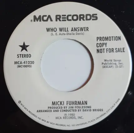 Micki Fuhrman - Who Will Answer