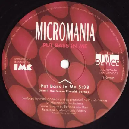 Micro Mania - Put Bass In Me