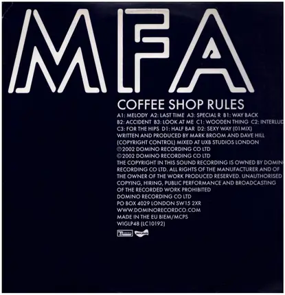 Midnight Funk Association - Coffee Shop Rules