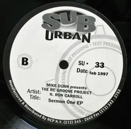 Mike Dunn Presents The RC Groove Project Ft. Ron Carroll - Sermon One EP