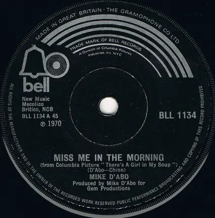 Mike D'Abo - Miss Me In The Morning
