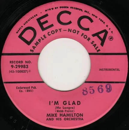 Mike Hamilton And His Orchestra - Sands Of Gold / I'm Glad (Me Laegro)
