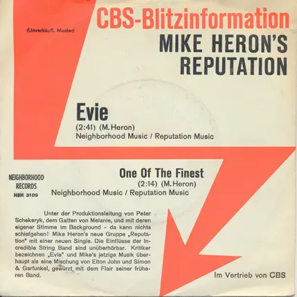 Mike Heron's Reputation - Evie
