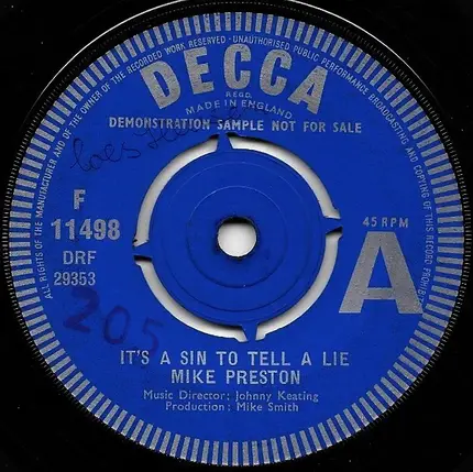 Mike Preston - It's A Sin To Tell A Lie