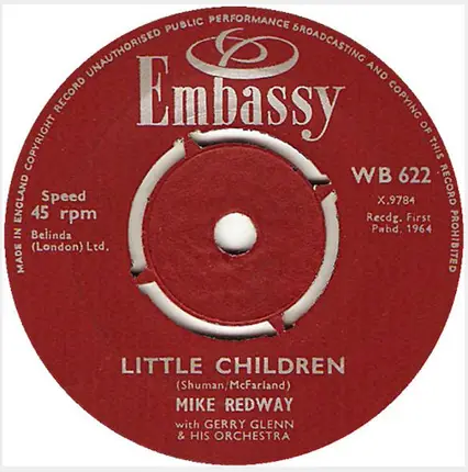 Mike Redway With Gerry Glenn And His Orchestra / Bud Ashton And His Group - Little Children / Theme For Young Lovers