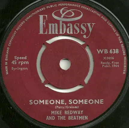 Mike Redway And The Beatmen / Paul Rich - Someone, Someone / Ramona